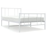 The Living Store Kovinski posteljni okvir z vzglavjem in vznožjem bel 75x190 cm - Posteljni Okvir, (21531401) | Shoptok.si