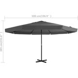  Zunanji senčnik z aluminijastim drogom 500 cm antracit | Shoptok.si