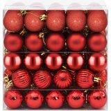  Set božićnih kuglica 100 kom. Crvena 4 cm Polistiren | shoptok.hr