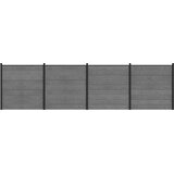  Set ograde 699 x 186 cm WPC i aluminij Siva | shoptok.hr