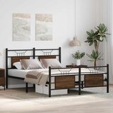  Okvir kreveta bez madraca smeđi hrast 150x200 cm izrađeno drvo | shoptok.hr