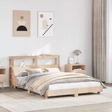 Maison Chic Posteljni okvir - Dvoposteljna postelja - Zakonska postelja brez vzmetnice 150x200 cm trdna borovina-J10993, (21765218) | Shoptok.si