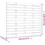  Zidno uzglavlje crni 146x3x91,5 cm od masivne borovine | shoptok.hr