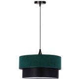 Candellux Lighting Modrozelena/črna viseča svetilka s tekstilnim senčnikom ø 35 cm Solanto – Cene