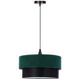Candellux Lighting Modrozelena/črna viseča svetilka s tekstilnim senčnikom ø 35 cm Solanto –