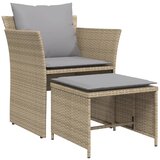 Maison Chic Vrtni Stoli - Stol za vrt s stolčkom za noge bež poli ratan JS700, (21877288) | Shoptok.si