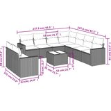  10-dijelni set vrtnih sofa s jastucima bež od poliratana | shoptok.hr