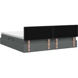  LED krevet za pohranu s madracem Tamnosiva 200 x 200 cm Tkanina | shoptok.hr