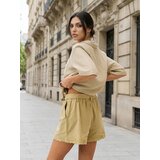 Sinsay Pamučne šortse visokog struka s izvezenim detaljima | shoptok.hr