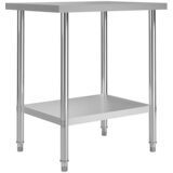  Kuhinjski radni stol 80 x 60 x 85 cm od nehrđajućeg čelika | shoptok.hr