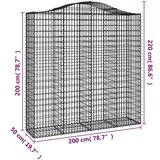  Lučne gabionske košare 4 kom 200x50x200/220cm pocinčano željezo | shoptok.hr