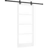  Klizna vrata Bijelo 93 x 211 cm Masivna borovina i staklo | shoptok.hr