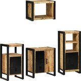 vidaXL Komplet pohištva za kopalnico 4 pcs Rjava Masiven les manga | Shoptok.si