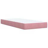 vidaXL Box spring postelja z vzmetnico roza 100x200 cm žamet | Shoptok.si