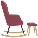  Gugalni stols stolčkom za noge vinsko rdeče blago, (21814817) | Shoptok.si