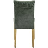 Cantus stol, les, tekstil barve hrasta, temno zelena | Shoptok.si