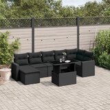  The Living Store Vrtna sedežna garnitura 8-delna z blazinami črn poli ratan - Vrtna Sedežna Garniture, (21462104) | Shoptok.si