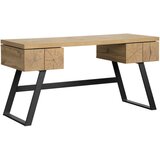 Venda pisalna miza kovina, leseni material črna, barve hrasta | Shoptok.si