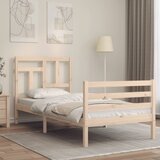 vidaXL Posteljni okvir z vzglavjem 90x200 cm trden les Cene