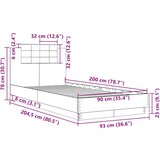  Okvir za krevet s uzglavljem smeđa boja hrasta 90x200 cm drveni | shoptok.hr