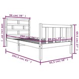  Za krevet od masivne borovine 90 x 200 cm | shoptok.hr