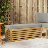  Vanjska stolica klupa s jastukom Bijela 115 x 43 x 45 cm - Bijela i svijetlosiva 115 cm Zatvoren prostor za noge | shoptok.hr