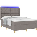 vidaXL Postelja s pomičnim dnom in vzmetnico & LED Taupe 140x190 cm Tkanina, (22049648) | Shoptok.si