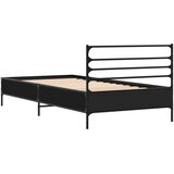  Okvir za krevet crni 75 x 190 cm od konstruirano drvo i metal | shoptok.hr