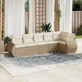  6-dijelni set vrtnih sofa s jastucima bež od poliratana 71 x 62 x 69 cm | Shoptok.si