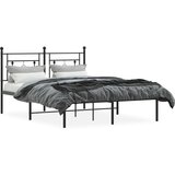 vidaXL Kovinski posteljni okvir z vzglavjem črn 140x200 cm | Shoptok.si