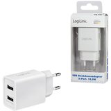 Logilink dual-usb socket charger, 2x usb-a, 10.5 w, white, PA0185 | ePonuda.com