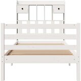 vidaXL Krevet s regalom za knjige bez madraca bijeli 90x190cm borovina | shoptok.hr