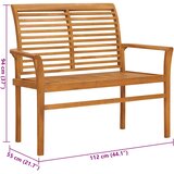  Vrtna klupa sa smeđe-sivim jastukom 112 cm od masivne tikovine | shoptok.hr