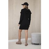 Kesi Black dress with decorative ruffles and hood | shoptok.hr