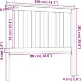  Uzglavlje za krevet 106 x 6 x 101 cm od masivne borovine | shoptok.hr