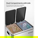 Songmics Koš za smeti 2 x 15 L, siv | Shoptok.si