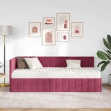  Kutni krevetni okvir s madracem 2 kom. Vinska crvena 80 x 200 cm | Shoptok.si