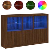  The Living Store Komoda z LED lučkami dimljen rjav hrast 162x37x100 cm - Komoda, (21448411) | Shoptok.si