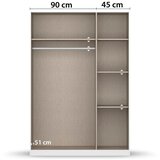 Rauch Möbel omara s klasičnimi vrati, hrast artisan, bela, visoki sijaj | Shoptok.si