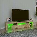 TV ormarić s LED svjetlima boja hrasta sonome 200x36,5x40 cm | Eponuda.com