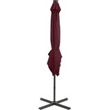  Konzolni vrtni suncobran sa stupom i LED svjetlima 250 cm bordo | shoptok.hr