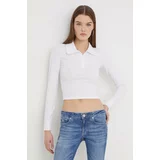 Hollister Co. Majica z dolgimi rokavi ženski, bela barva
