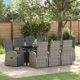 vidaXL 9-delni vrtni jedilni set z blazinami Siva Poli ratan, (22087548) | Shoptok.si