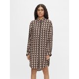 .OBJECT Dolga srajca 'Pamala' brokat / svetlo rjava / temno rjava / črna / bela | Shoptok.si