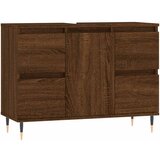 Maison Chic Kopalniška omarica - Kopalniški kabinet rjavi hrast 80x33x60 cm inženirski les, (21794948) Cene