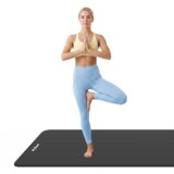 Rebel Active prostirka za gimnastiku za jogu, pilates, fitness, 190x115cm, debljine 2cm, NBR materijal, crna | shoptok.hr
