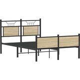 vidaXL Posteljni okvir brez vzmetnice hrast 120x190 cm inženirski les | Shoptok.si