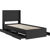  Okvir za krevet s pohranom i uzglavljem Crna 75 x 190 cm - Crna 75 x 190 cm | shoptok.hr