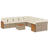 vidaXL 11-dijelni set vrtnih sofa od poliratana s jastucima bež | shoptok.hr