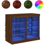 Maison Chic Komoda - Predalnik z LED lučkami rjav hrast 81x37x67 cm, (21719832) Cene